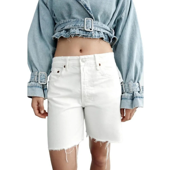 ZARA | Ecru | TRF LOOSE FIT DENIM SHORTS - Picture 9 of 12